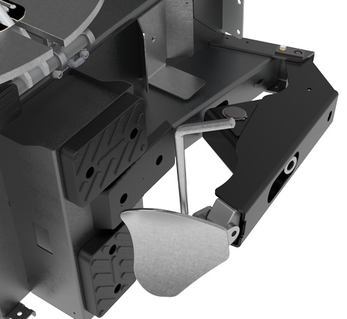 Ergonomic bead breaker with adjustable arm system for wheels up to 17&rdquo;