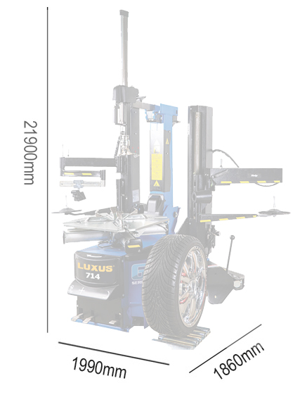 714-dims-1 Luxus 714 G-Series Tyre Changer