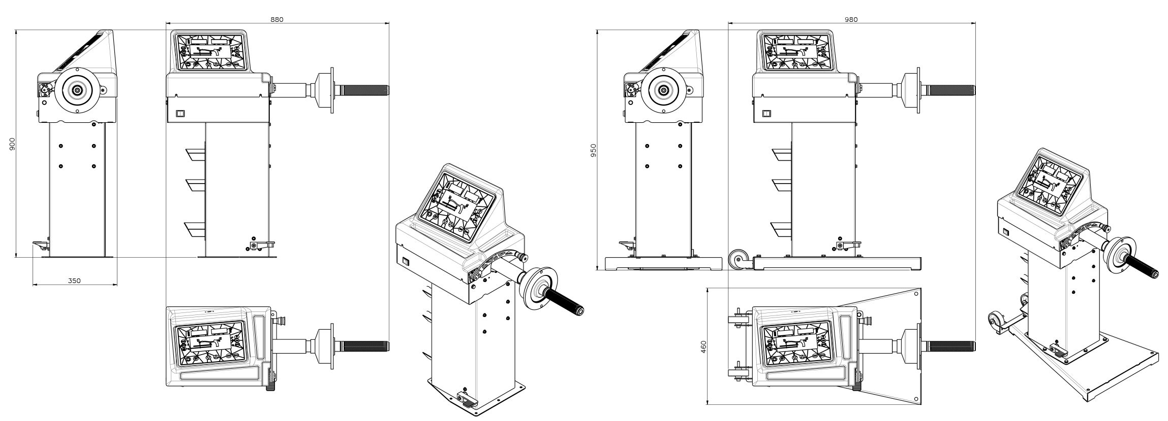 Balco-velospin-1000-dims velospin™ 1000 Wheel Balancer