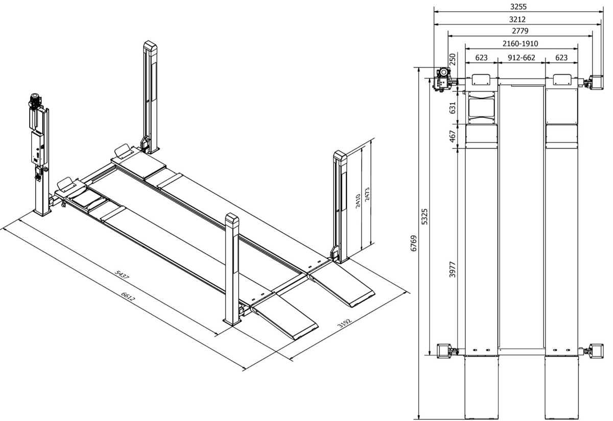 C451MOTATL Cascos Four Post Lifts | MOT Bay Equipment | Check Out Now