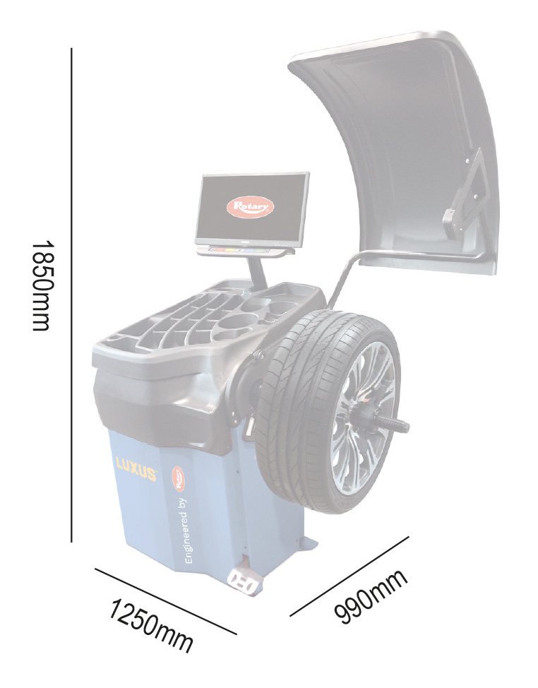 Luxus-BR360-dims Luxus BR360 Wheel Balancer