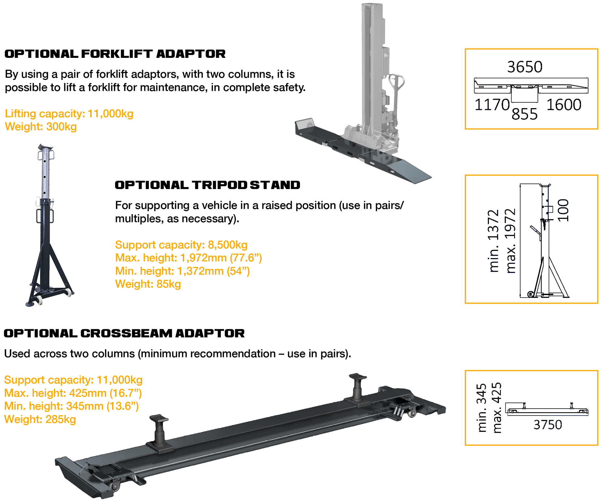 Optional-Extras HML85 Mobile Column Lift 