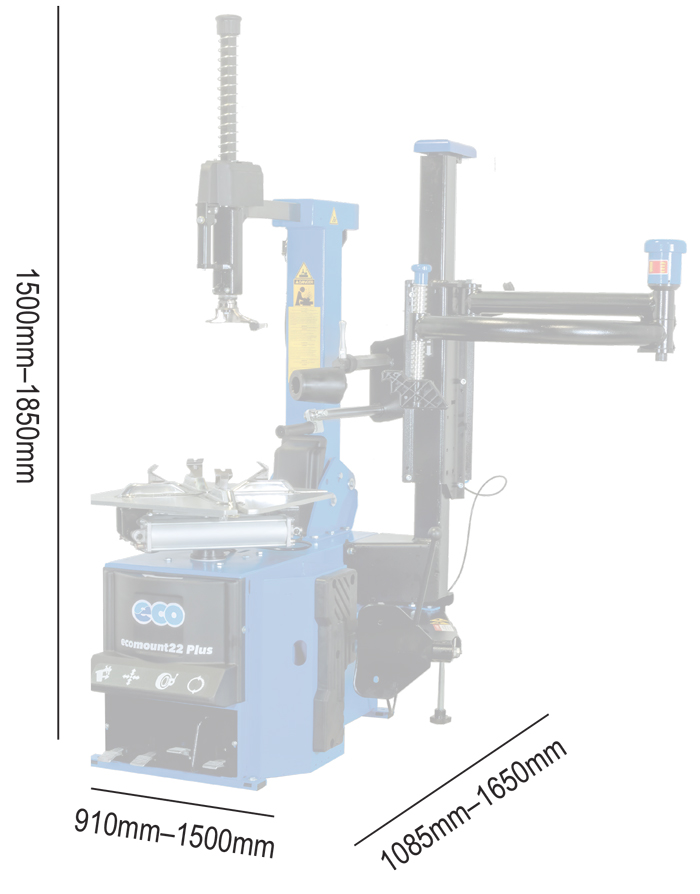 e22plusdims Economy Tyre Equipment: ecomount 22 Plus Tyre Changer