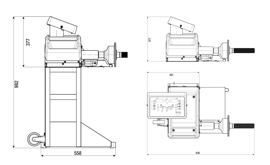 fast-touch-lite-dims megaspin Fast Touch Lite Wheel Balancer